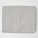 Gray + White Striped Ticking Woven Fabric - 46" x 164"