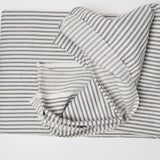 Gray + White Striped Ticking Woven Fabric - 46" x 164"
