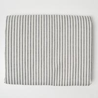 Gray + White Striped Ticking Woven Fabric - 46" x 164"