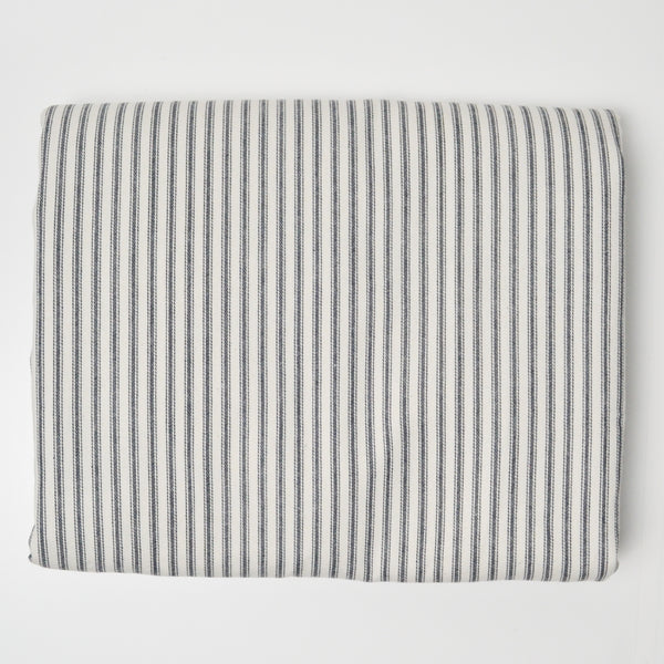 Gray + White Striped Ticking Woven Fabric - 46" x 164"