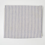 Blue + White Striped Ticking Woven Fabric - 58" x 60"