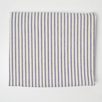 Blue + White Striped Ticking Woven Fabric - 58" x 60"