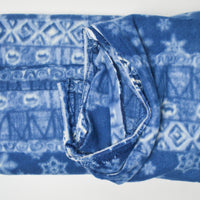 Blue + White Snowflake Print Fleece Fabric - 64" x 66"