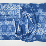 Blue + White Snowflake Print Fleece Fabric - 64" x 66"