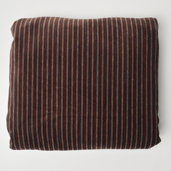 Brown Striped Velveteen Woven Upholstery Fabric - 56" x 116"