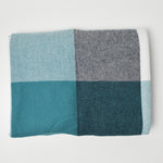Teal, Black + White Plaid Flannel Woven Fabric - 44" x 72"