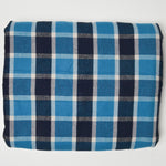 Blue, Navy + White Plaid Flannel Woven Fabric - 58" x 108"