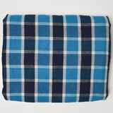 Blue, Navy + White Plaid Flannel Woven Fabric - 58" x 108"