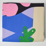 Blue, Beige + Green Large Graphic Print Ikea Woven Fabric - 60" x 120"