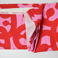 Pink + Red Graphic Print Ikea Woven Fabric - 60" x 120"