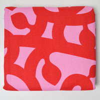 Pink + Red Graphic Print Ikea Woven Fabric - 60" x 120"