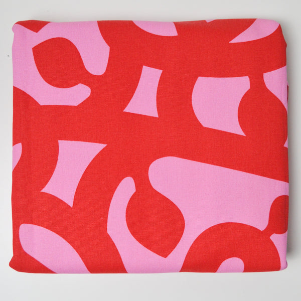 Pink + Red Graphic Print Ikea Woven Fabric - 60" x 120"