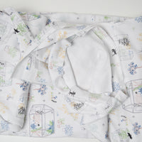 Cat + Garden Illustration Print Jersey Knit Fabric - 66" x 94"
