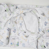 Cat + Garden Illustration Print Jersey Knit Fabric - 66" x 94"