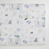 Cat + Garden Illustration Print Jersey Knit Fabric - 66" x 94"