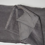 Gray Matte Velvety Woven Upholstery Fabric - 51" x 60"