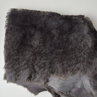 Dark Gray Low Pile Faux Fur Fabric - 20" x 36"