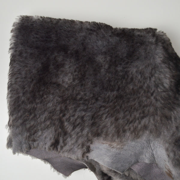 Dark Gray Low Pile Faux Fur Fabric - 20" x 36"