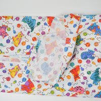 Rainbow Cat + Yarn Print Quilting Weight Woven Fabric - 44" x 112"