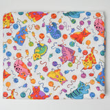 Rainbow Cat + Yarn Print Quilting Weight Woven Fabric - 44" x 112"