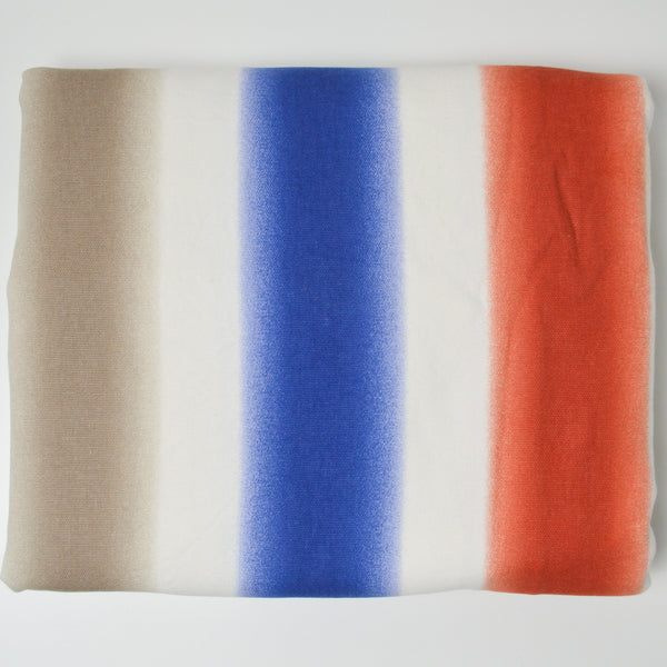 Red, White + Beige Gradient Stripe Print Canvas Woven Fabric - 54" x 114"