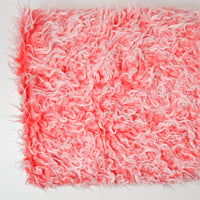 Bright Pink Faux Long Pile Faux Fur/Shearling Fabric - 40" x 60"