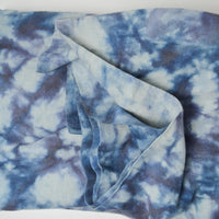 Blue Tie-Dye Boiled Wool Fabric - 52" x 82"