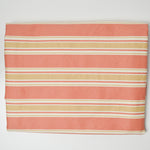 Coral + Beige Striped Woven Drapery Fabric - 52" x 100" (Hemmed)