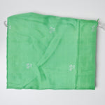 Green + Silver Silky Rooster Pattern Jacquard Woven Fabric - 26" x 208"