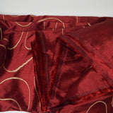Red + Golden Brown Embroidery Textured Silky Woven Fabric - 60" x 148"