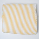 Yellow + White Striped Medium-Weight Woven Fabric.- 78" x 104"