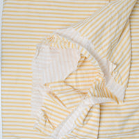 Yellow + White Striped Medium-Weight Woven Fabric.- 78" x 104"