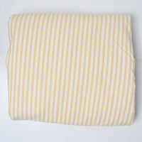 Yellow + White Striped Medium-Weight Woven Fabric.- 78" x 104"