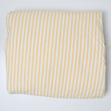 Yellow + White Striped Medium-Weight Woven Fabric.- 78" x 104"
