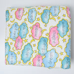 Bedtime Cloud + Word Print Flannel Fabric - 44" x 104"