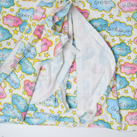 Bedtime Cloud + Word Print Flannel Fabric - 44" x 104"
