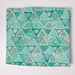 Green Triangle Print Quilting Weight Woven Fabric - 43" x 114"