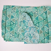 Green Triangle Print Quilting Weight Woven Fabric - 43" x 114"