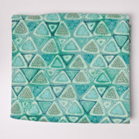 Green Triangle Print Quilting Weight Woven Fabric - 43" x 114"