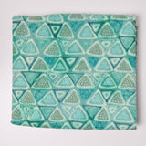 Green Triangle Print Quilting Weight Woven Fabric - 43" x 114"