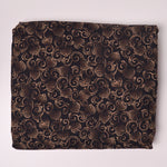 Alexander Henry Black + Brown Heart Vine Print Woven Fabric - 43" x 88"