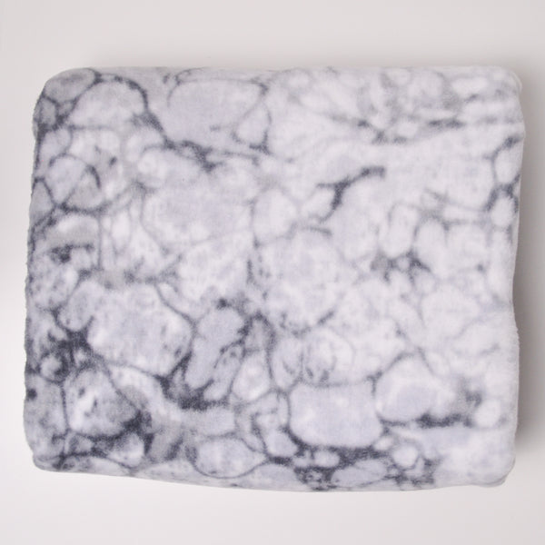 Gray Abstract Stone Print Fleece Fabric - 56" x 62"