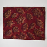 Red + Gold Leaf Print Woven Quilting Cotton Fabric - 44" x 140"