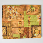 Brown + Green Nature Print Quilting Weight Woven Fabric - 44" 108"