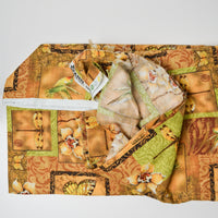 Brown + Green Nature Print Quilting Weight Woven Fabric - 44" 108"