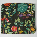 Black + Green Plant Illustration Print Ikea Curtain - 56" x 96"