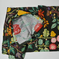 Black + Green Plant Illustration Print Ikea Curtain - 56" x 96"