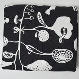 Black + White Graphic Food Print Ikea Woven Fabric - 60" x 120"