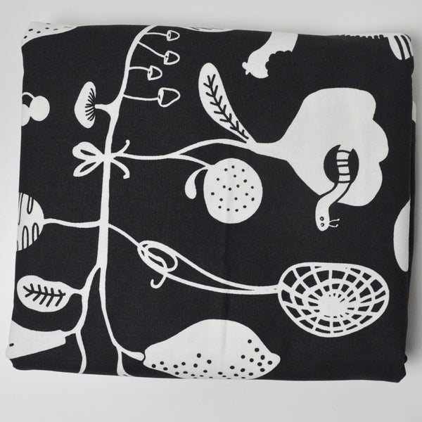 Black + White Graphic Food Print Ikea Woven Fabric - 60" x 120"