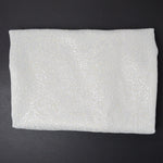 Off-White + SIlver Floral Jacquard Woven Fabric - 58" x 74"